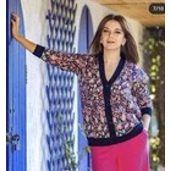 Zara Floral Jacquard Knit Cardigan Sweater Size Small - Picture 1 of 10